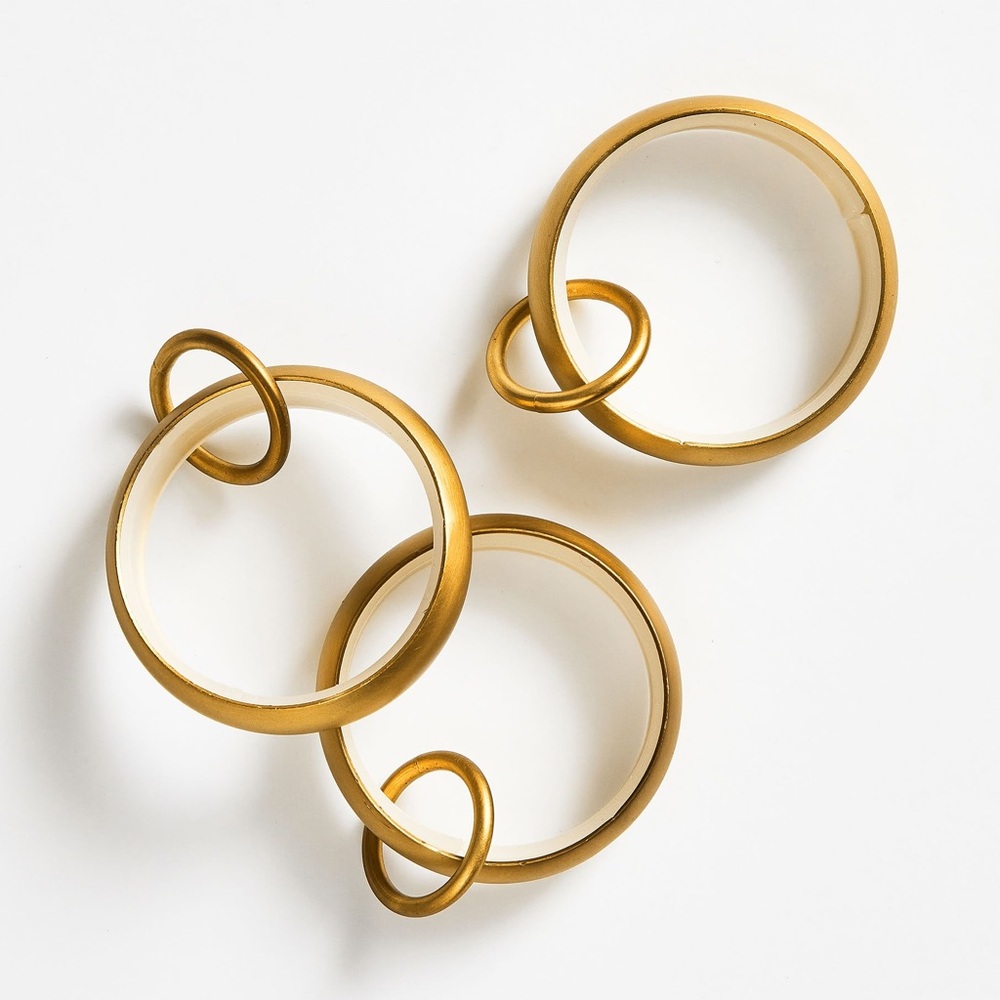 Pottery Barn Quiet-Glide Double Curtain Round Rings, Brass, Large (Set of 5)